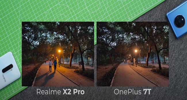 RealMe X2 Pro vs OnePlus 7T Low light camera photo
