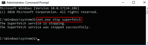 Fixes 6: Stop the Superfetch Service